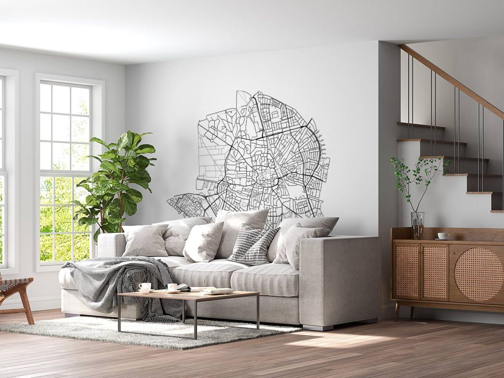 Plattegrond van Hilversum, wit 
