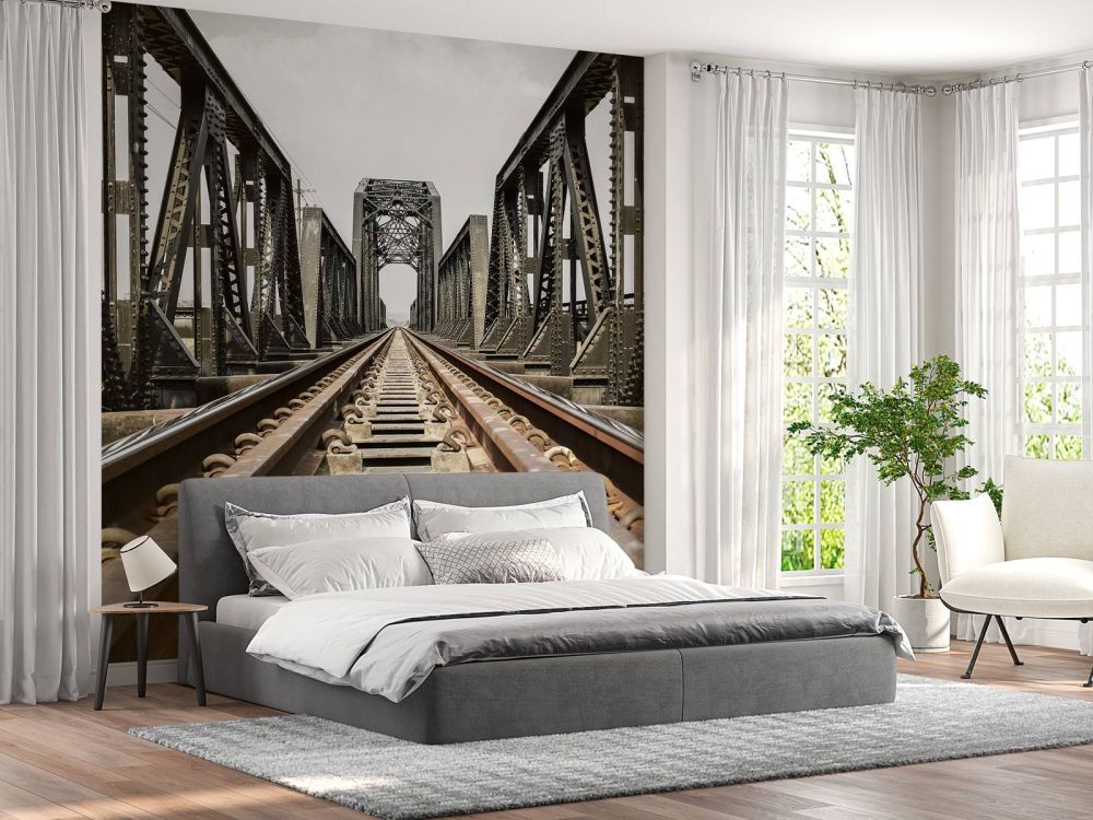 Spoorbrug van metaal