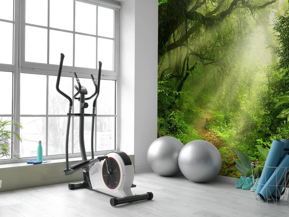 Jungle met zonnestralen