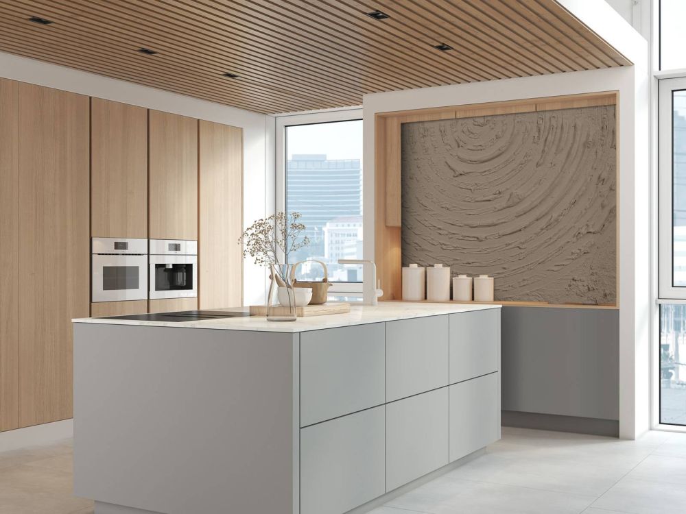 Ronde vormen en lijnen in taupe