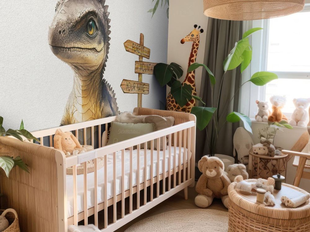 Baby spinosaurus in de jungle