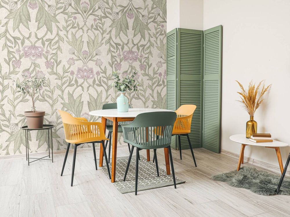 Morris bloemen damask - creme