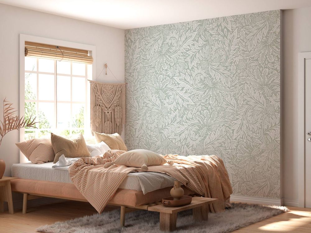 Morris Florals & Leaves - salie groen