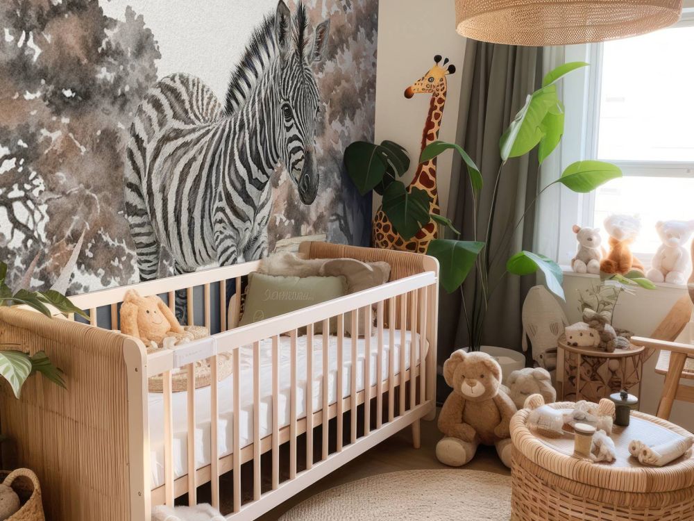Jonge zebra in de natuur taupe
