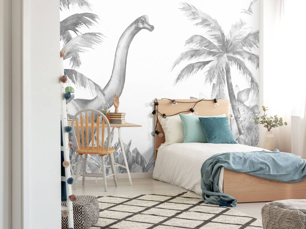 Dinosaurussen in zwart-wit