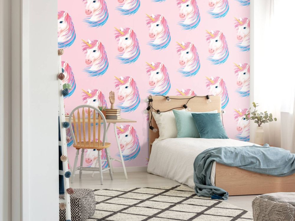 Witte unicorn met gouden hoorn