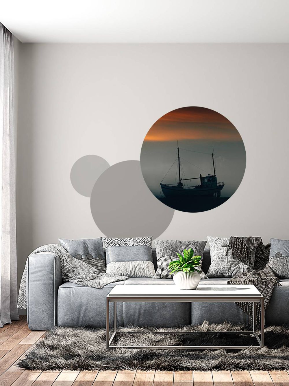 Boot tijdens de zonsondergang