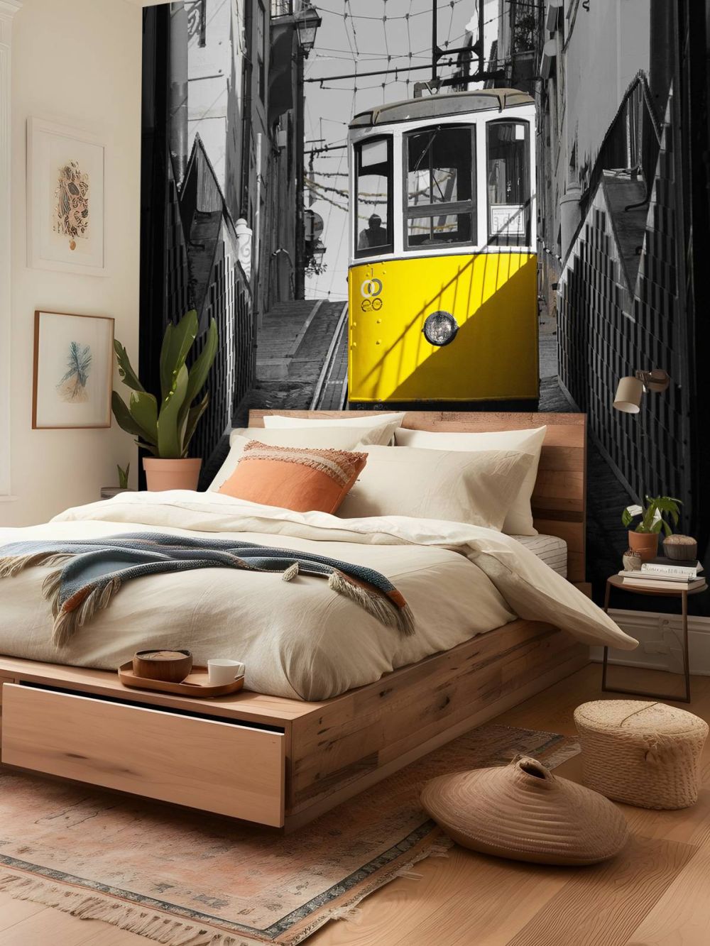 Tram zwart wit geel