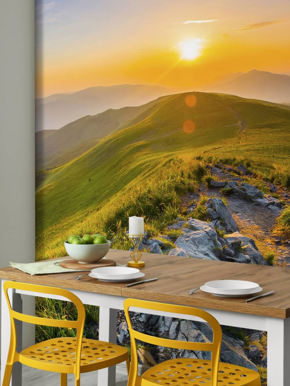 Zonsondergang in een berglandschap