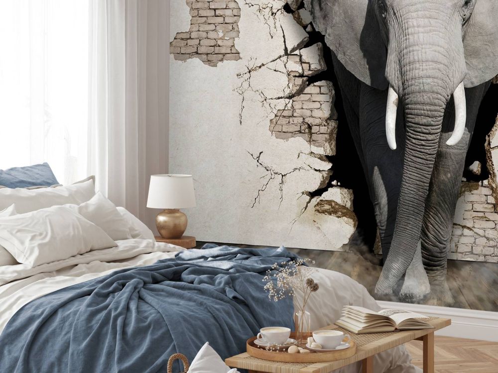 3D Olifant uit de muur