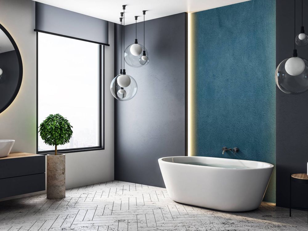 Leder blauw