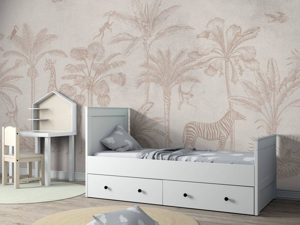 Tropisch dierenjungle taupe