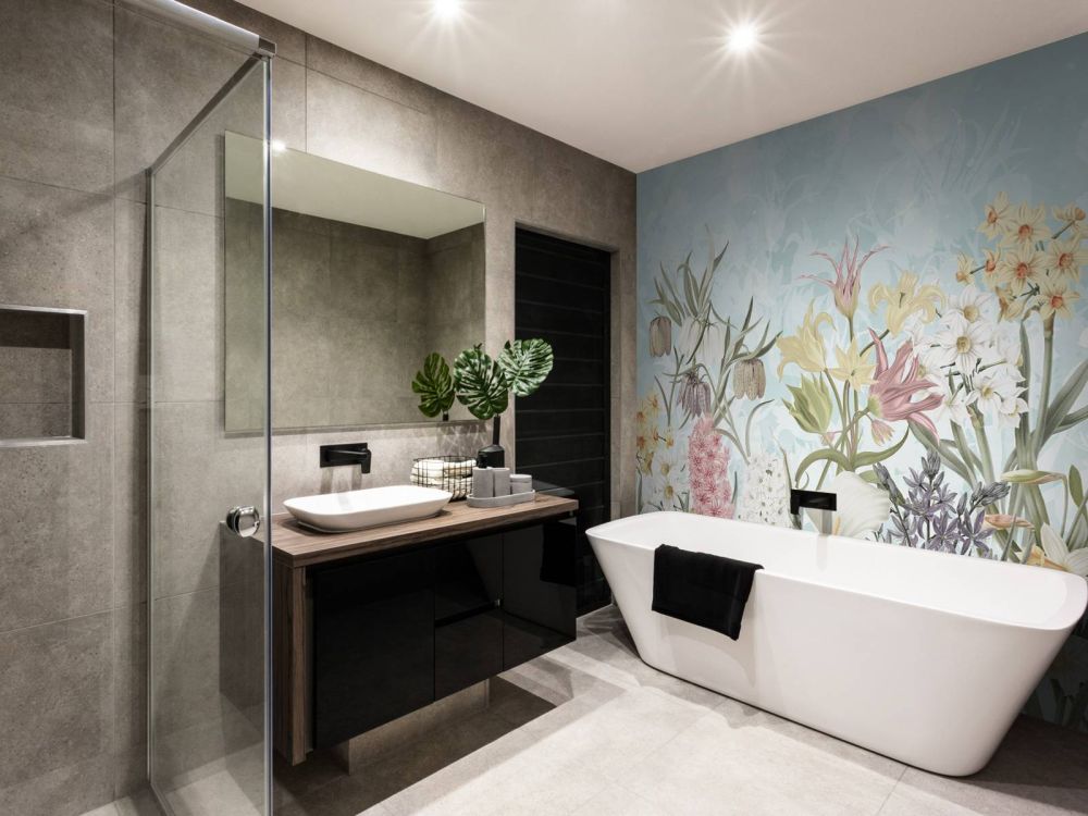 Spring Flowers - Misty Aqua