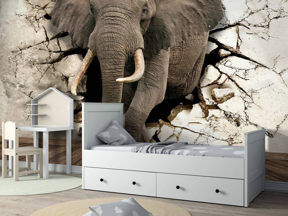 Grote olifant uit de muur