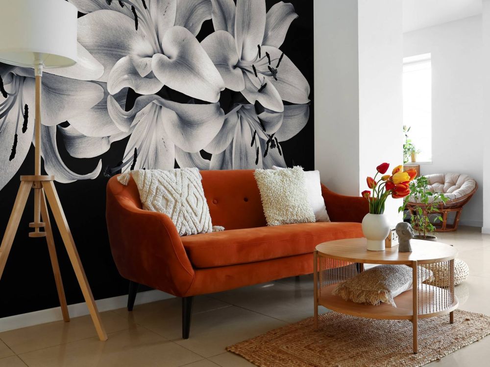 Bloemen in zwart-wit