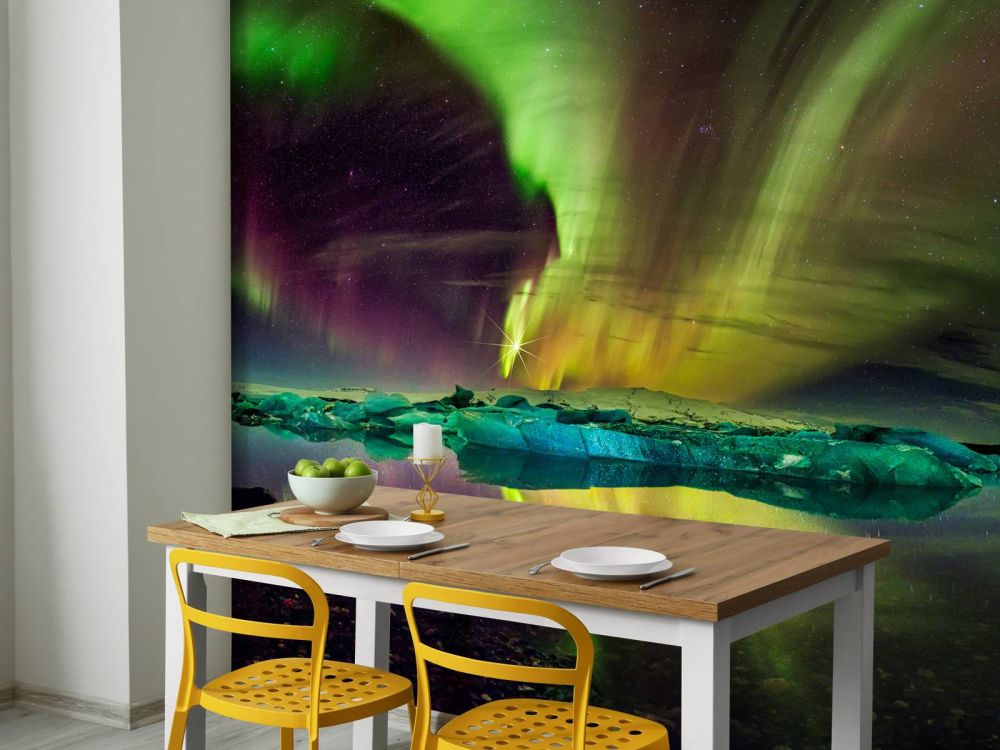 Noorderlicht in Jökulsárlón