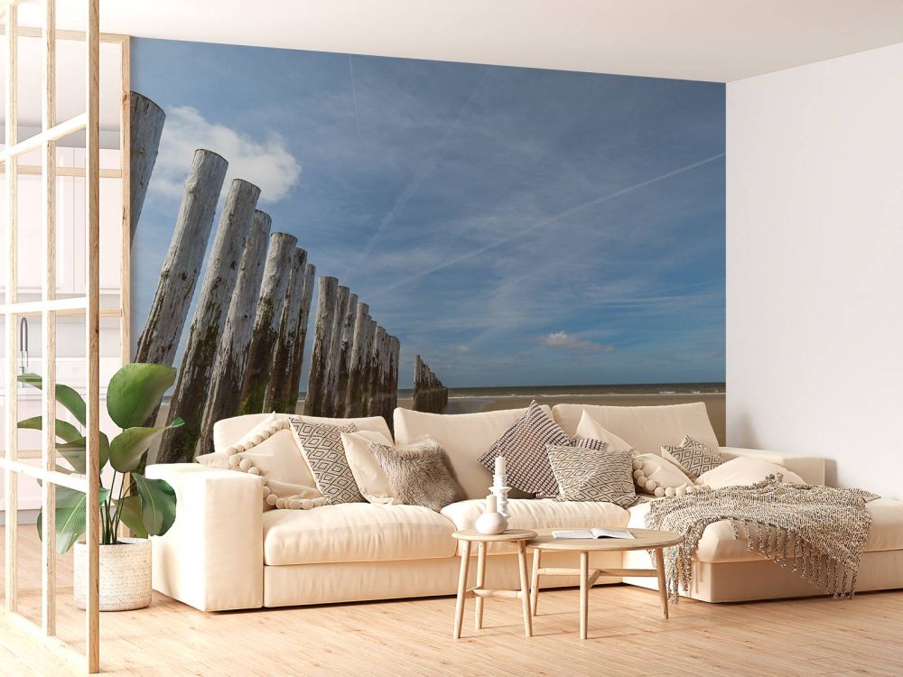 Paalhoofden in de Noordzee