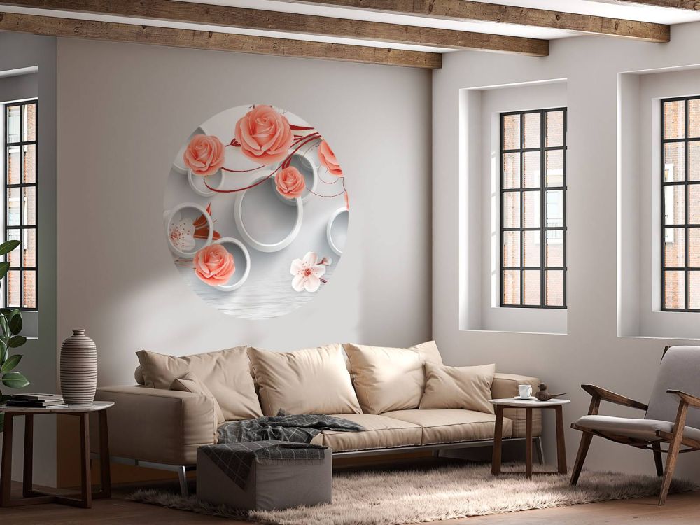 3D cirkels en bloemen