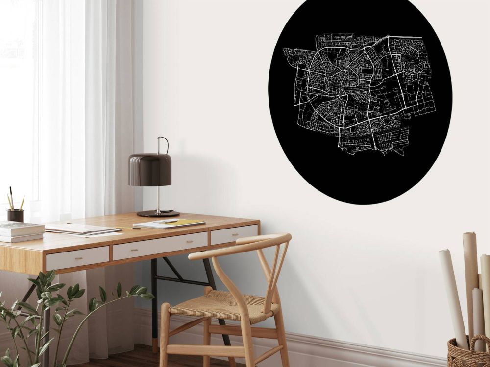 Plattegrond van Leeuwarden, zwart