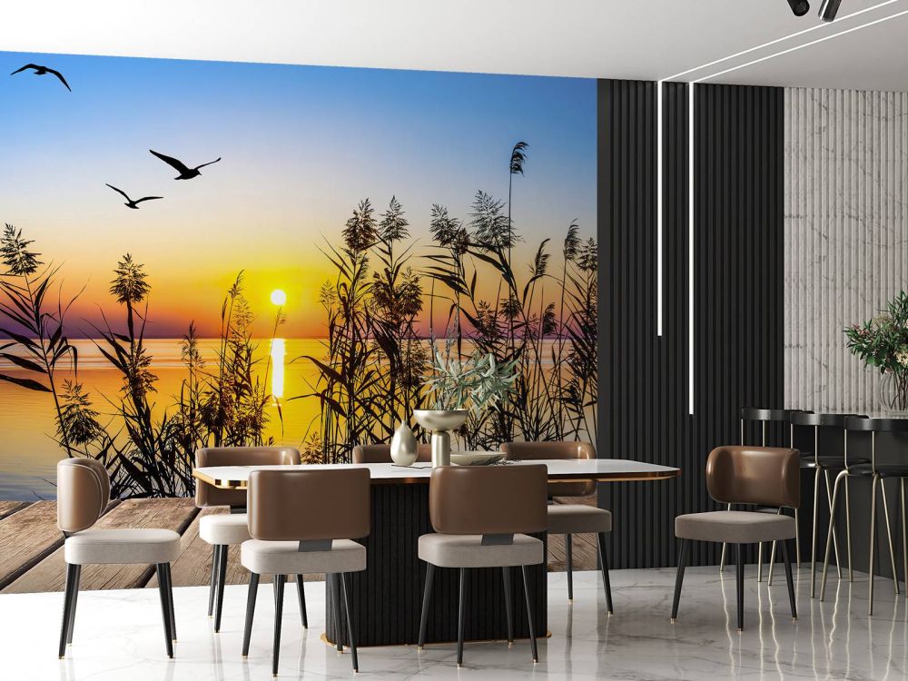 Zonsondergang op het meer
