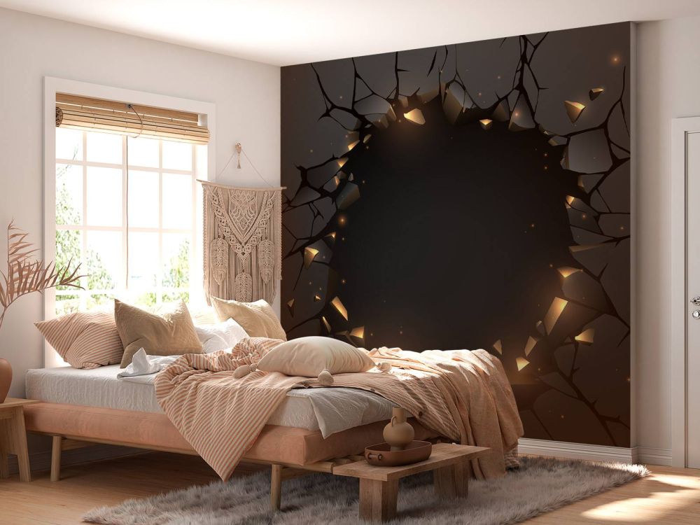 Zwarte muur met gat