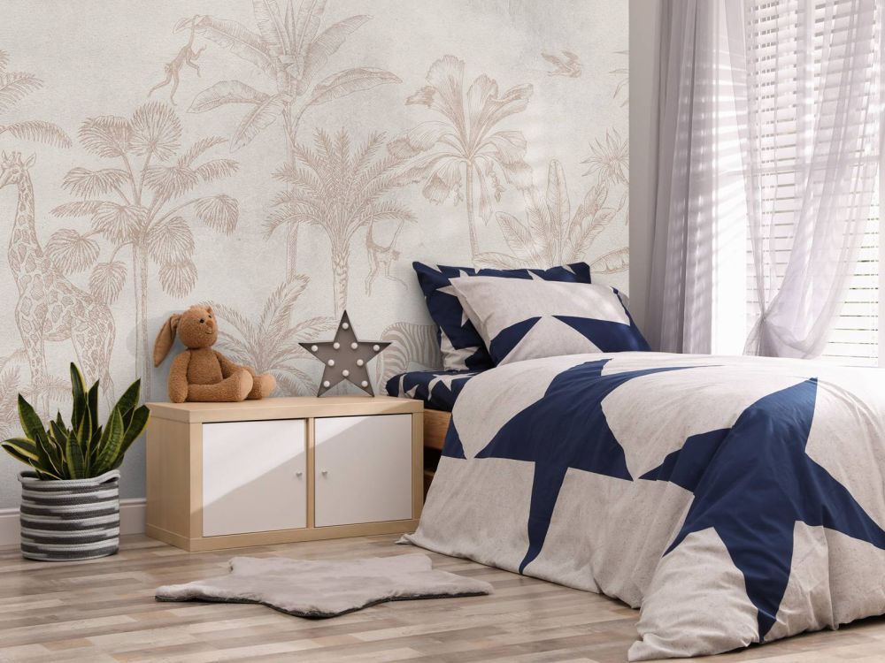 Tropisch dierenjungle taupe
