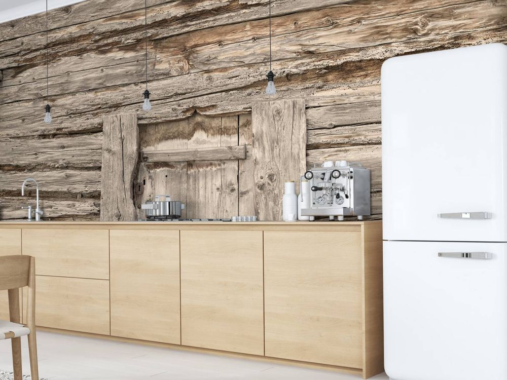Beige planken met deurtje