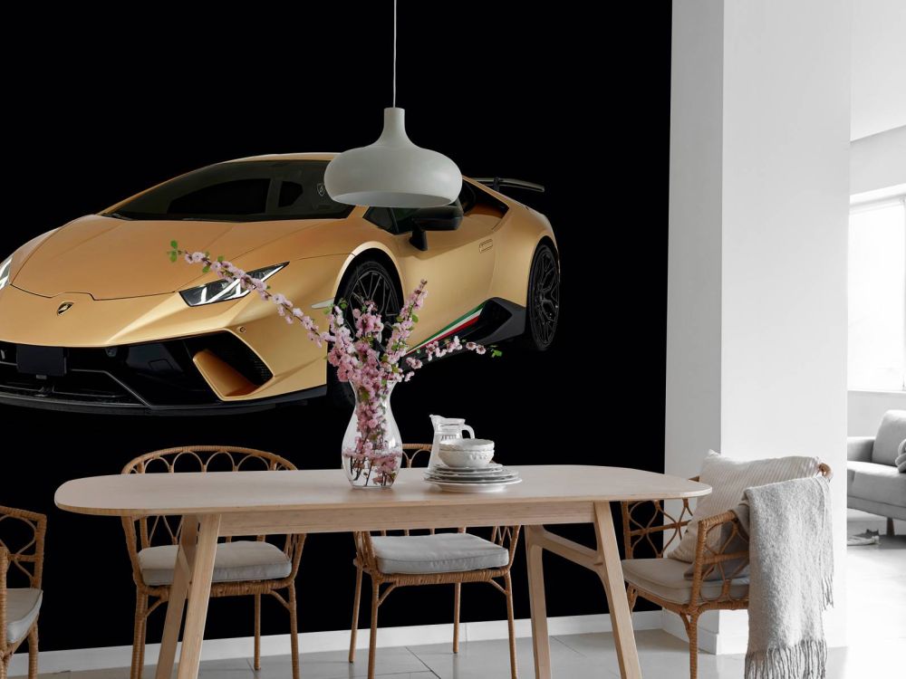 Lamborghini Huracán - Rechter voorkant, zwart