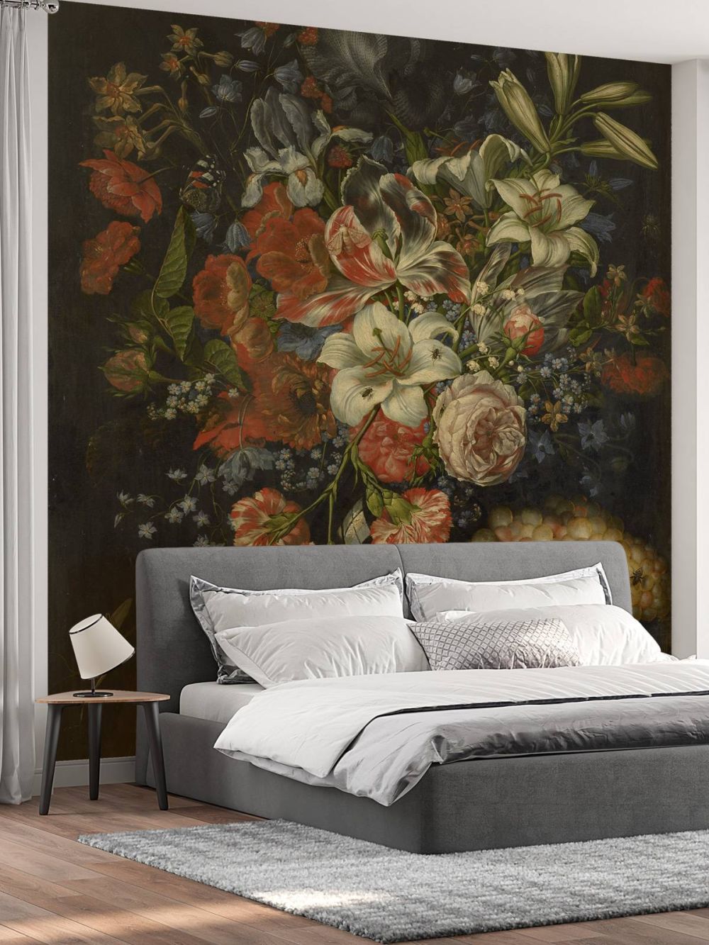 Stilleven met bloemen en vruchten