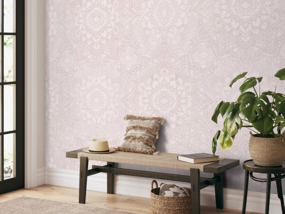 Boho Golden Mandala - blush roze