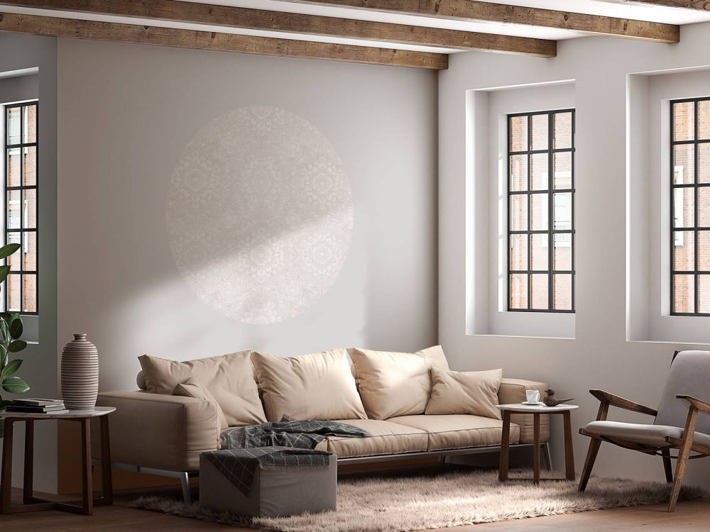 Boho Golden Mandala - neutral grey