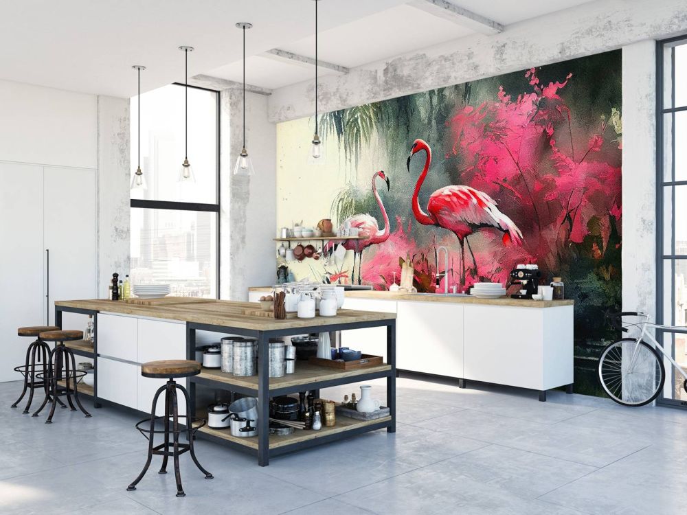 Karmijnrode Flamingo Schets