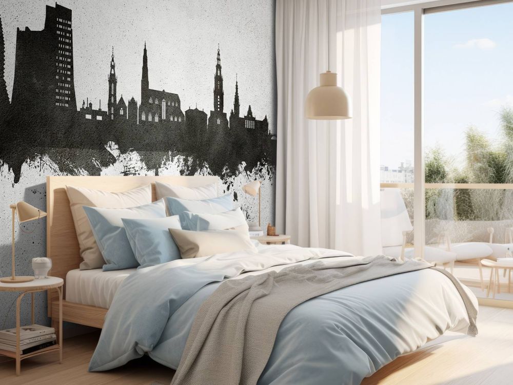 Waterverf skyline, Groningen