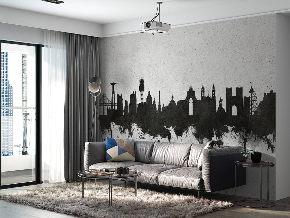 Waterverf skyline, Lissabon