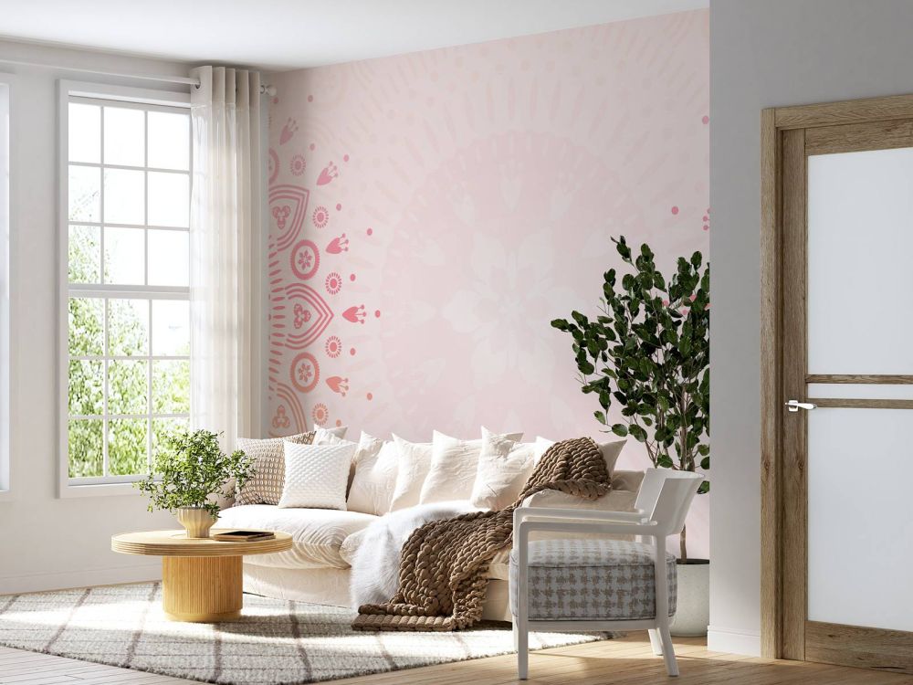 Roze bloemen mandala's
