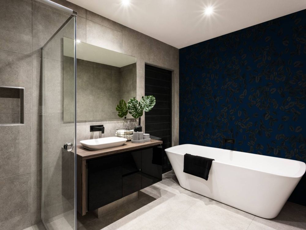 Kleine blaadjes donker op midnight blue