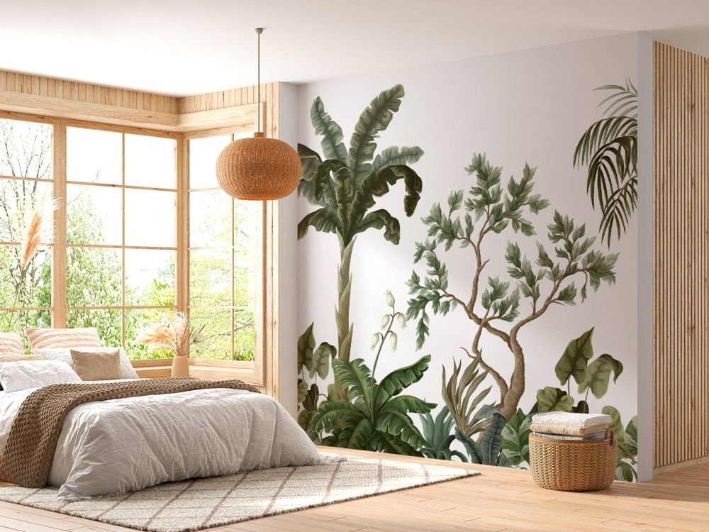 Jungle landschap met palmbomen