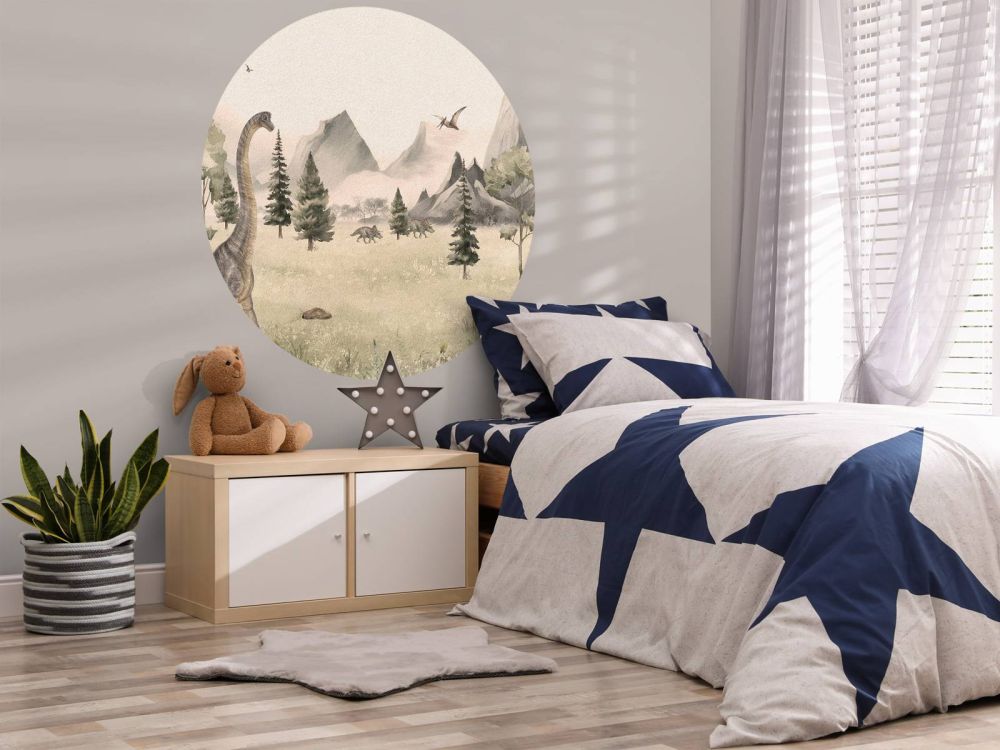 Landschap met dino's in beige