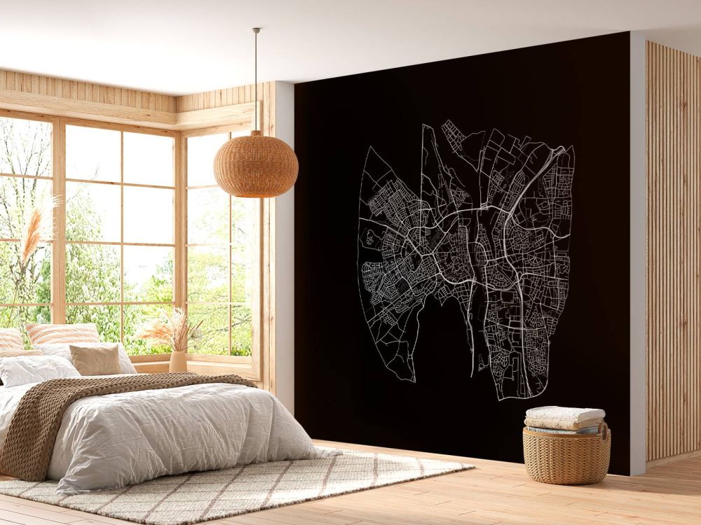 Plattegrond van Maastricht, zwart