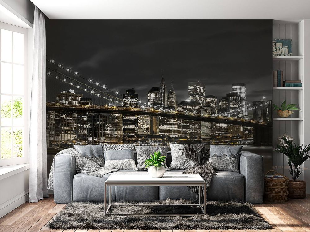 Brooklyn Bridge bij avond