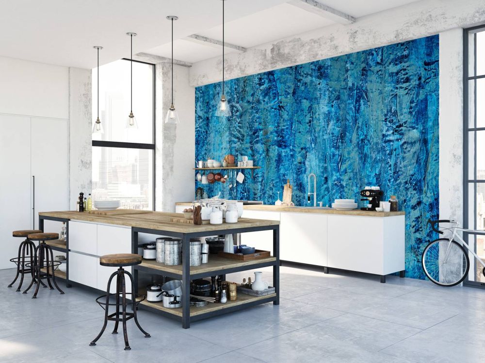 Schilderij met blauwtinten