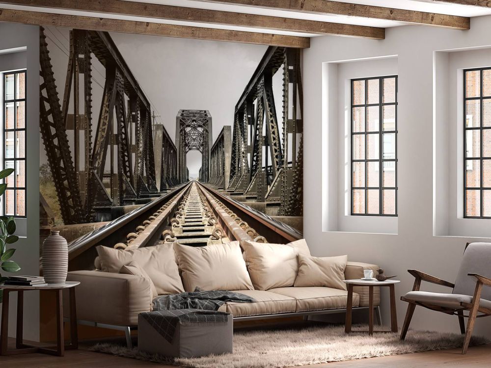 Spoorbrug van metaal