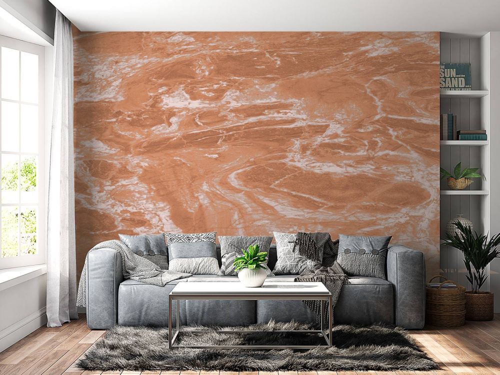 Terracotta marmer met vegen