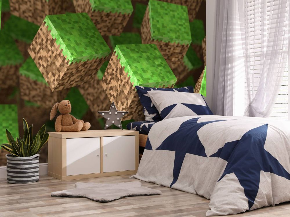 3D Minecraft gras blokken