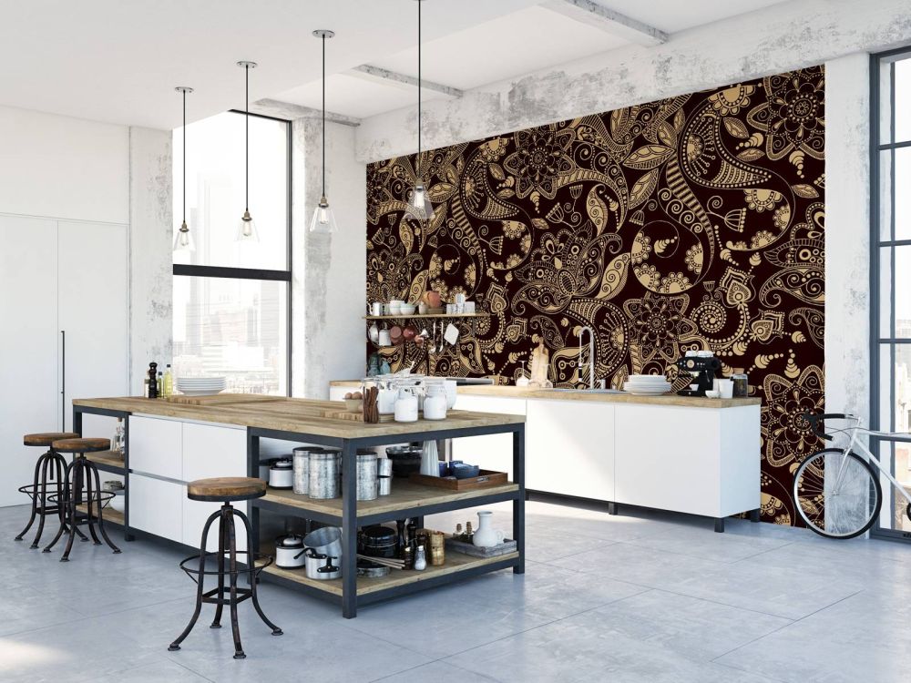 Gouden bloemen patronen