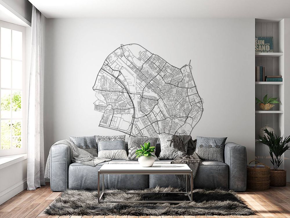 Plattegrond van Utrecht, wit