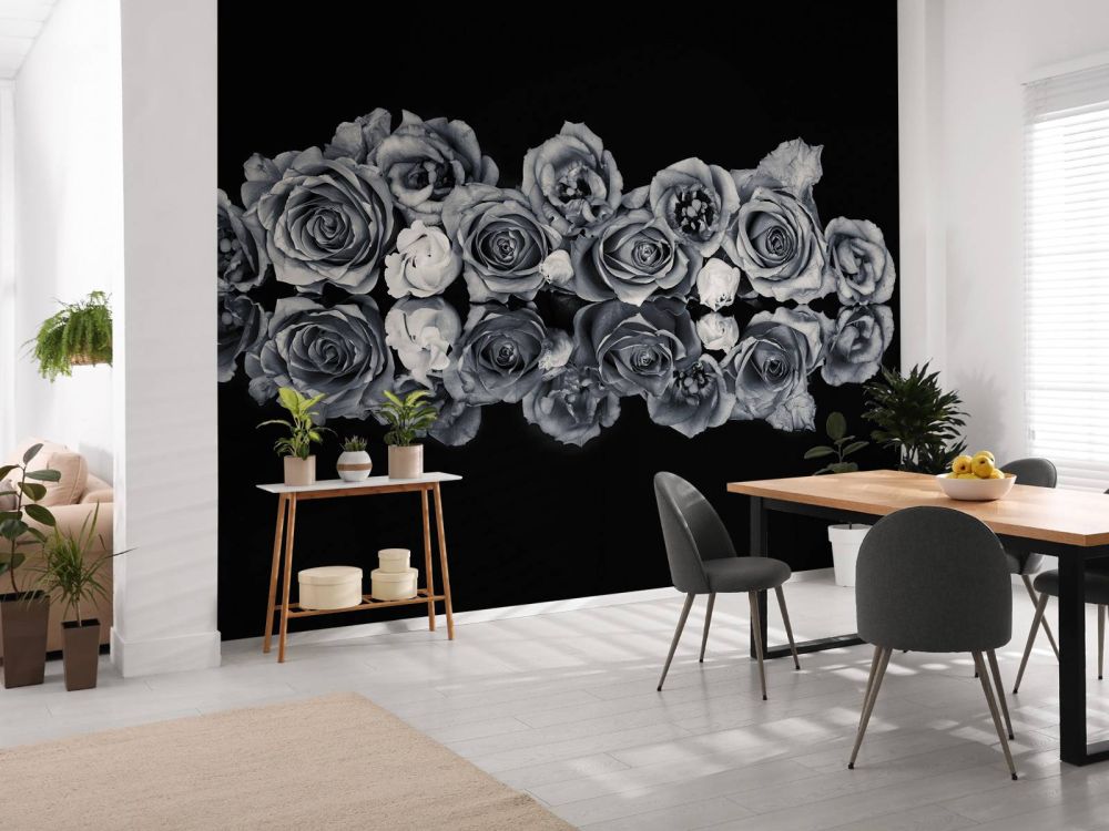 Rozen boeket zwart-wit
