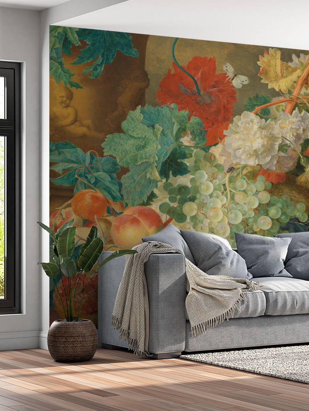 Stilleven met bloemen en vruchten, Jan van Huysum
