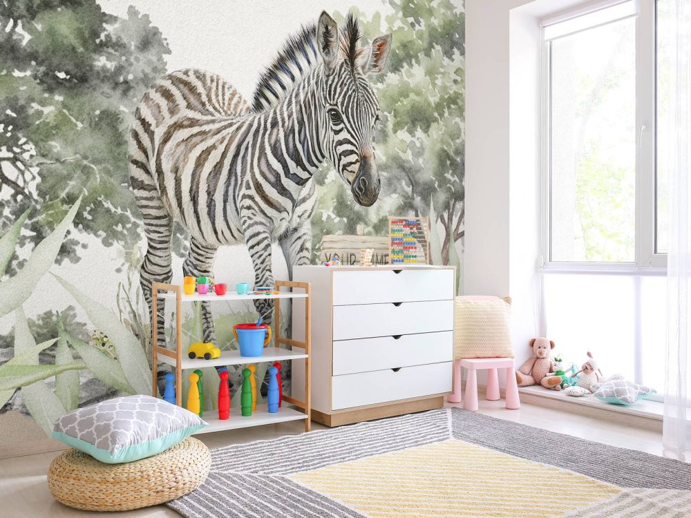 Jonge zebra in de natuur
