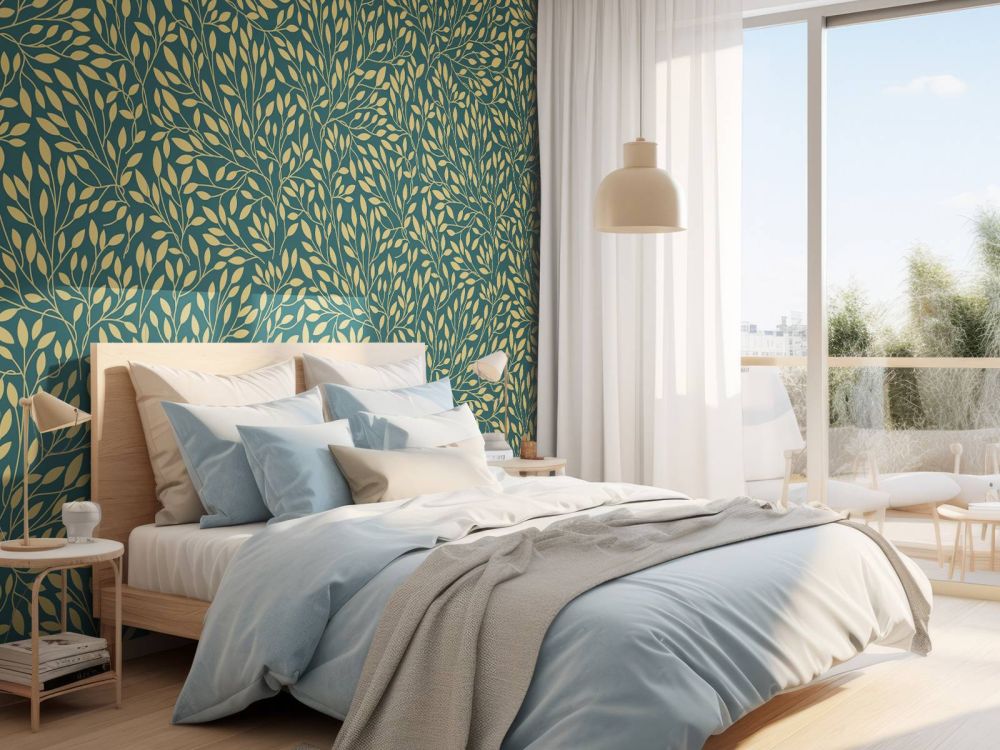 Luxe bloemenpatroon geelgoud